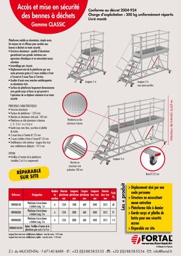 Plateformes pour accès et mise en sécurité des bennes à déchets | CLASSIC