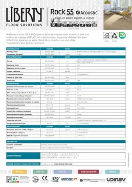 Revêtement de sols PVC rigide en lames et en dalles à clipser selon les décors | Liberty Rock 55 Acoustic