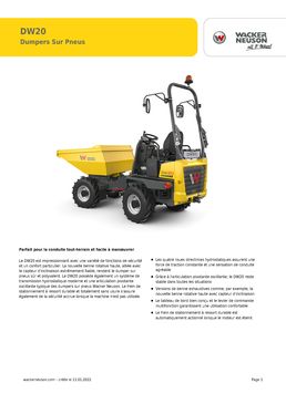 Dumper sur pneus à moteur en vente ou en location | 2 T