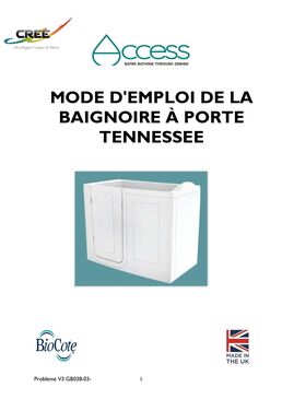 Baignoire à porte Tennessee | Réf. 15156G / 15156D