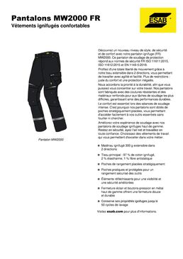 Pantalons ignifuges | MW2000 FR