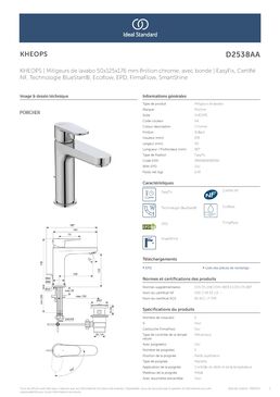 Mitigeur lavabo monotrou | Kheops D2538AA