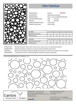 Métal perforé décoratif - Décor vaporeux Ø 60 - Ø 45 - Ø 30 - Ø 15 | Rythmic BUL50