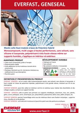 Mastic colle haut module à base de polymère hybrid | EVERFAST GENESEAL