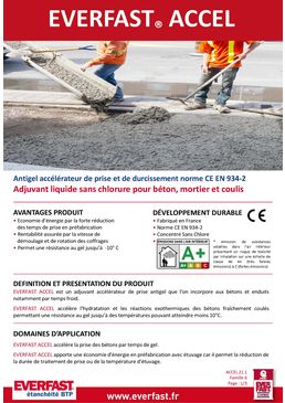 Adjuvant liquide accélérateur de prise pour béton, mortier et coulis | EVERFAST ACCEL