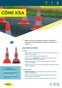 Cônes de signalisation 100% recyclables | K5A