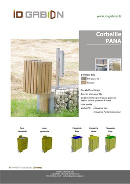 Poubelle pour gabions structure métal et pierres | Gamme propreté