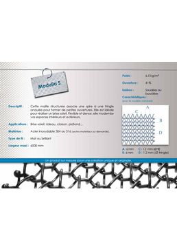 Tressage métallique pour façade, garde-corps, cloison, habillage mural| MODULIA S 