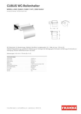 Distributeur de papier toilette CUBUS | CUBX111HP