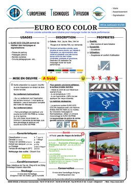 Peinture colorée solvantée pour marquage routier | EURO ECO COLOR