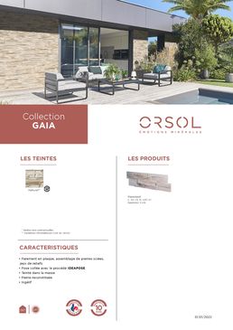 Parement mural en plaque en pierre reconstituée pour extérieur et intérieur | GAIA 