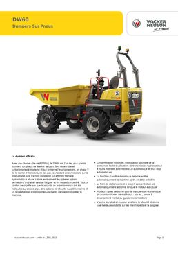 Dumper sur pneus à moteur en vente ou en location | 6 T