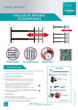 Grilles de défense télescopiques | 440 TORBEL