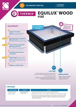 Fenêtre de toit pour maison individuelle et bâtiment tertiaire (toiture plate) | EQUILUX WOOD by SKYDOME