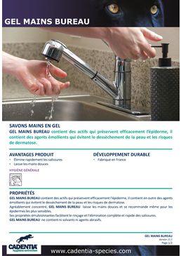 Savons mains en gel | CADENTIA GEL MAINS BUREAU 