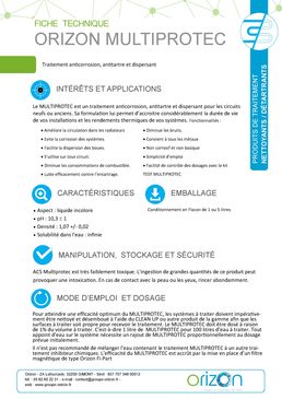 Traitement anticorrosion, antitartre et dispersant | Orizon multiprotec 