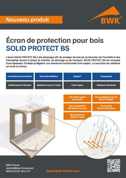 Ecran de protection autocollant pour bois de construction, Frein-vapeur