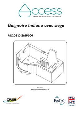 Baignoire à porte avec siège élévateur intégré | Indiana 3